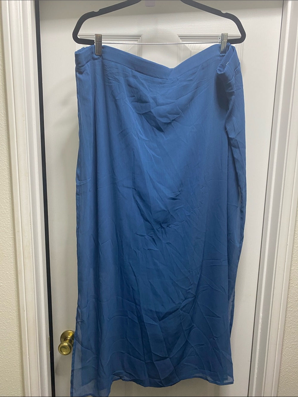 H by Halston Blue Maxi Slip Skirt